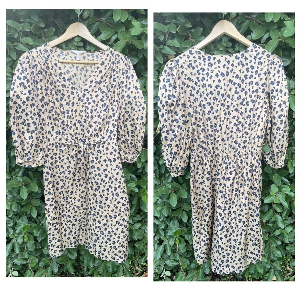 Rebecca Taylor Leopard Print Silk Blend Dress  sz 4 NWT